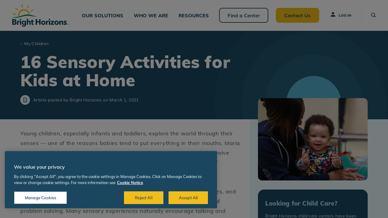 16 Sensory Activities for Kids at Home | Bright Horizons