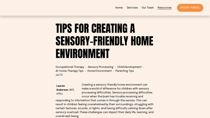 Tips for Creating a Sensory-Friendly Home Environment