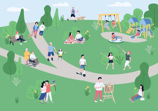 Illustrative image for Colorful children disabled outdoor playground for park