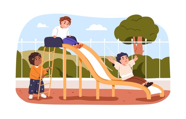 Illustrative image for Disabled children plastic slides outdoor playground